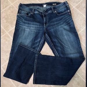 Plus size silver jeans